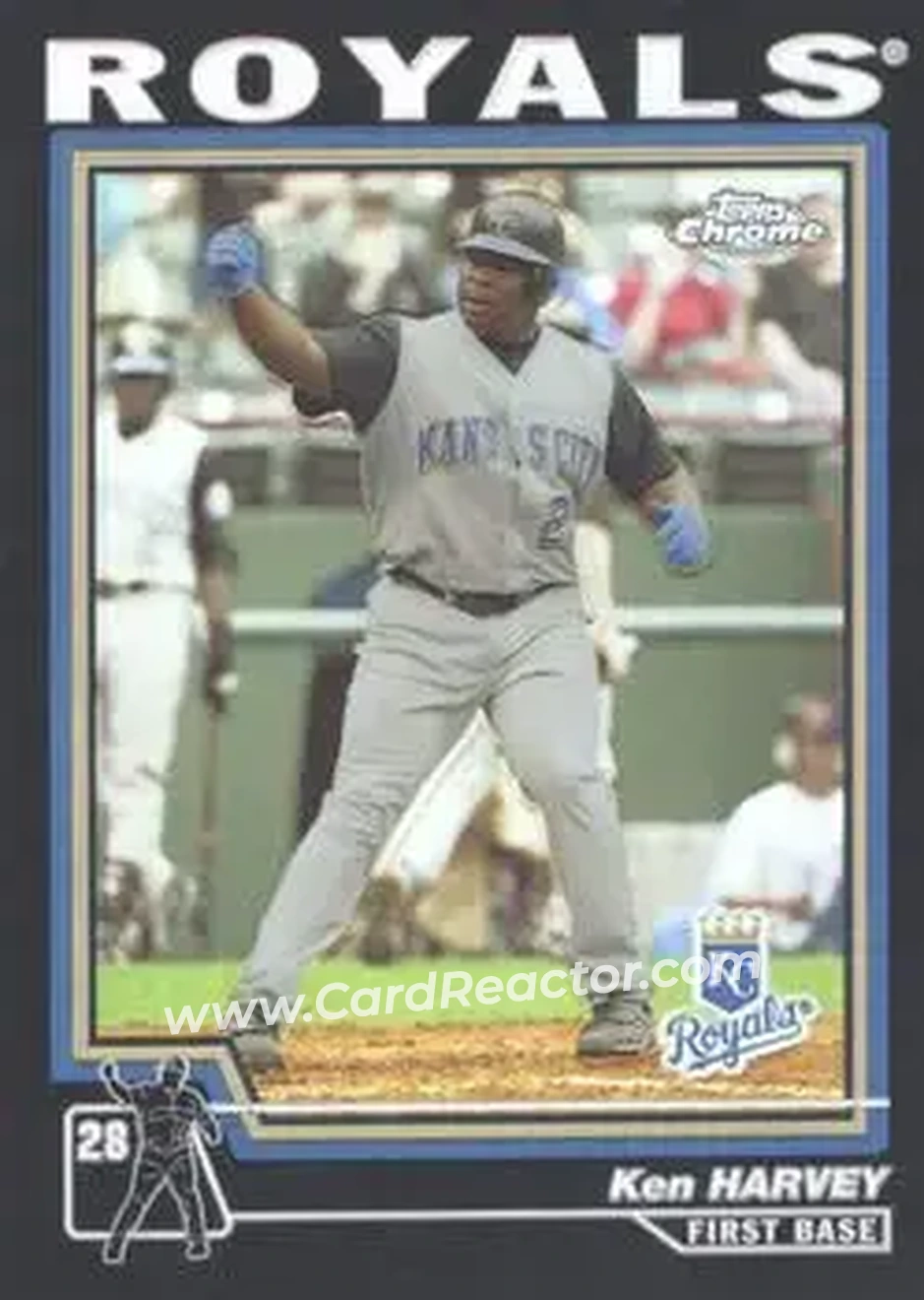 2004 Topps Chrome - Black Refractors #462 - Ken Harvey - Kansas City Royals - Front