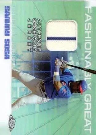 2004 Topps Chrome - Fashionably Great Relics #FGR-SS - Sammy Sosa - Chicago Cubs