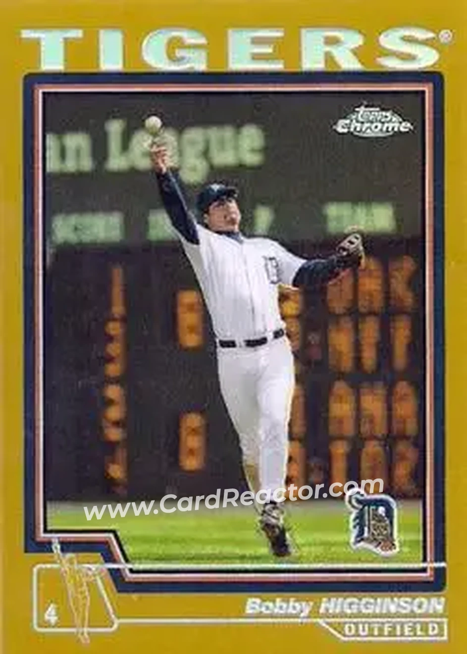 2004 Topps Chrome - Gold Refractors #24 - Bobby Higginson - Detroit Tigers - Front
