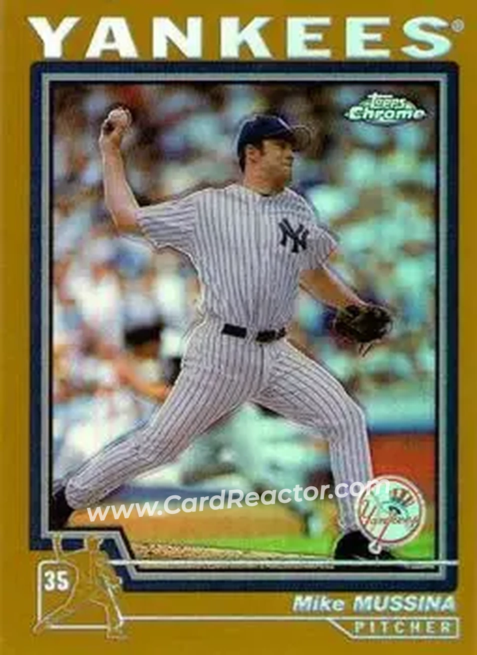2004 Topps Chrome - Gold Refractors #27 - Mike Mussina - New York Yankees - Front
