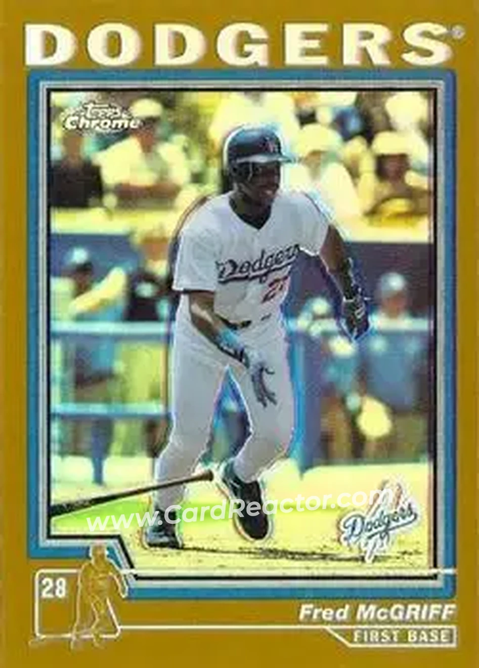 2004 Topps Chrome - Gold Refractors #28 - Fred McGriff - Los Angeles Dodgers - Front