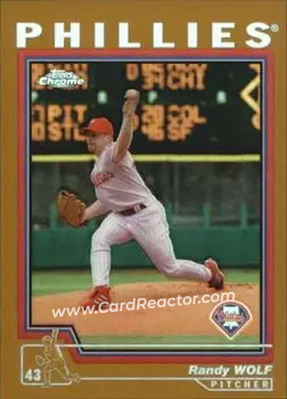 2004 Topps Chrome - Gold Refractors #36 - Randy Wolf - Philadelphia Phillies - Front