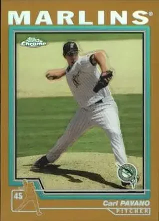 2004 Topps Chrome - Gold Refractors #48 - Carl Pavano - Florida Marlins