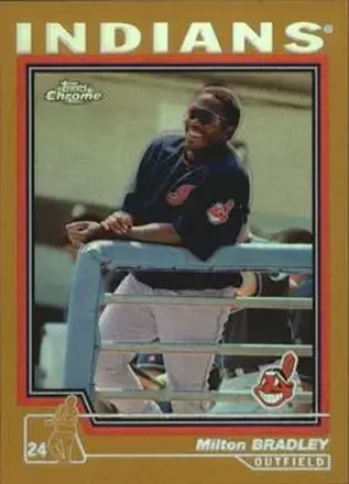 2004 Topps Chrome - Gold Refractors #52 - Milton Bradley - Cleveland Indians