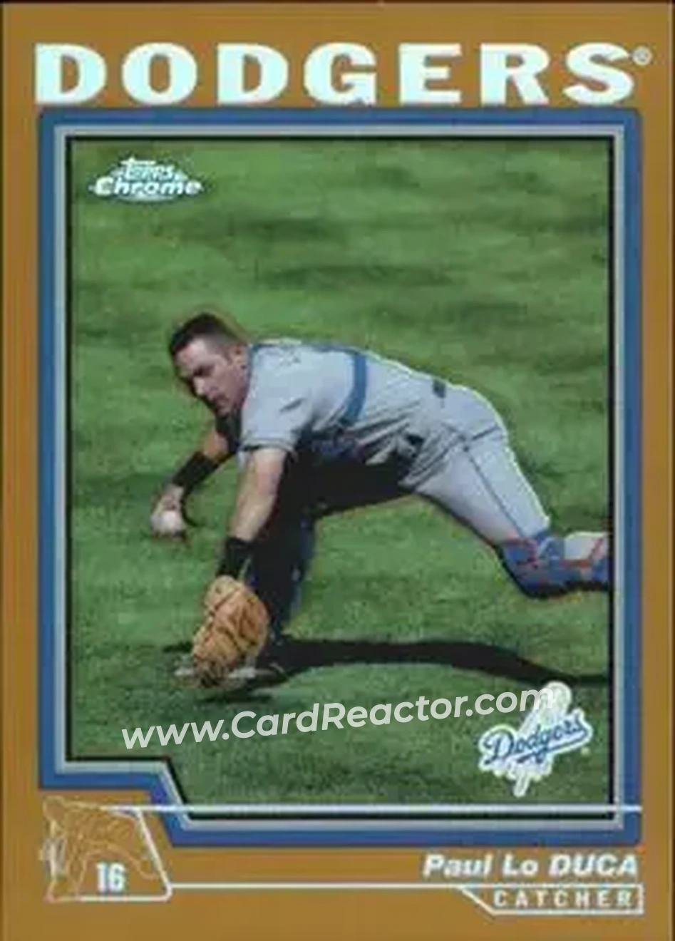 2004 Topps Chrome - Gold Refractors #58 - Paul Lo Duca - Los Angeles Dodgers - Front