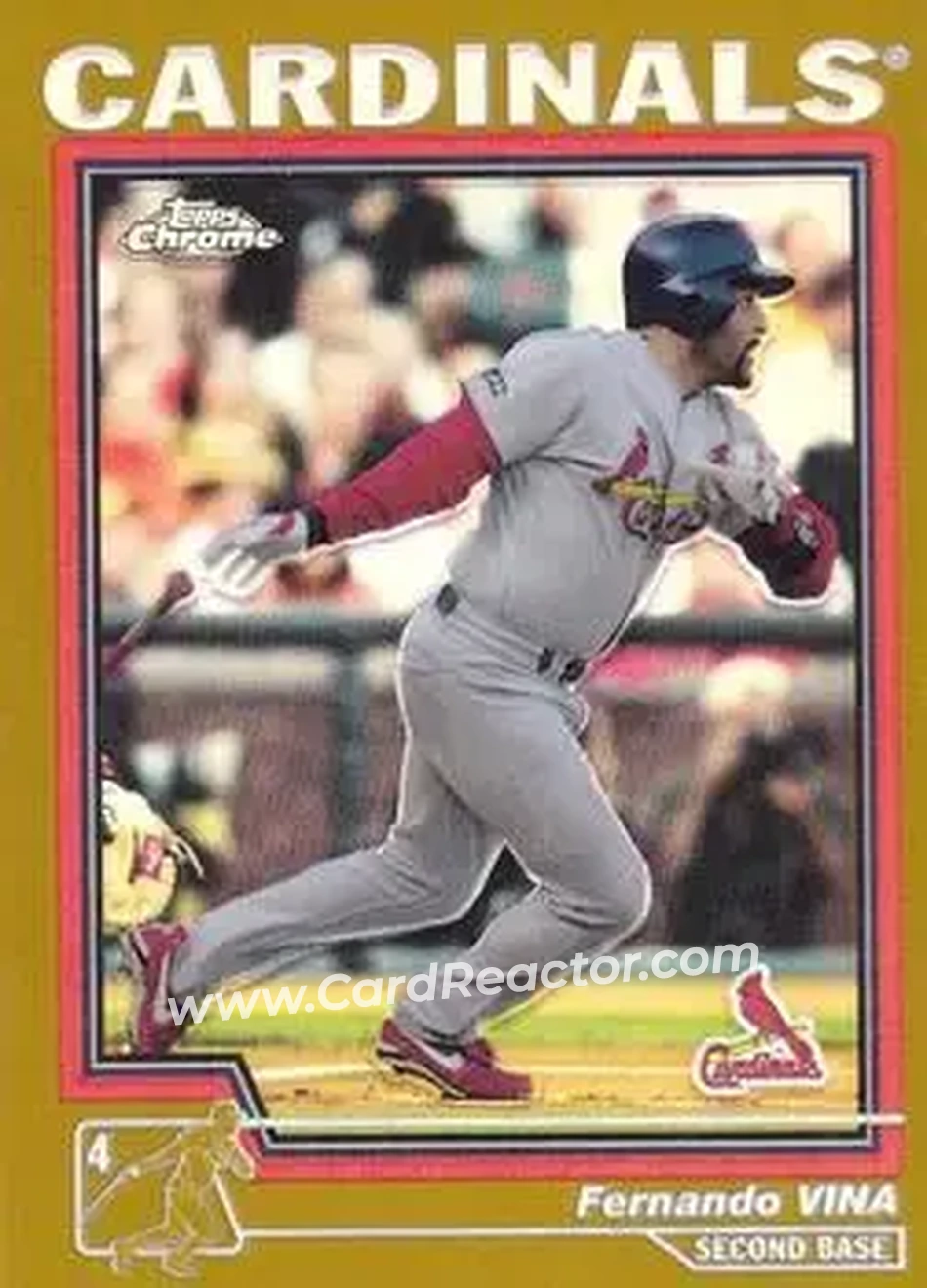 2004 Topps Chrome - Gold Refractors #73 - Fernando Vina - St. Louis Cardinals - Front