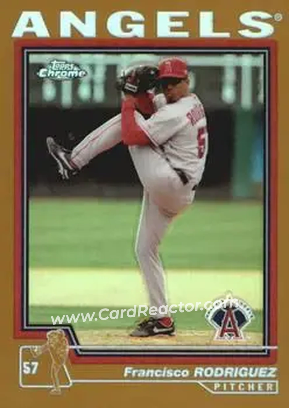 2004 Topps Chrome - Gold Refractors #77 - Francisco Rodriguez - Anaheim Angels - Front
