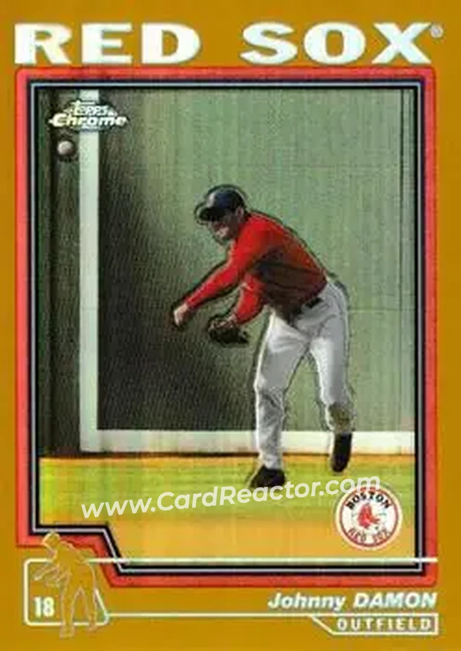 2004 Topps Chrome - Gold Refractors #82 - Johnny Damon - Boston Red Sox - Front