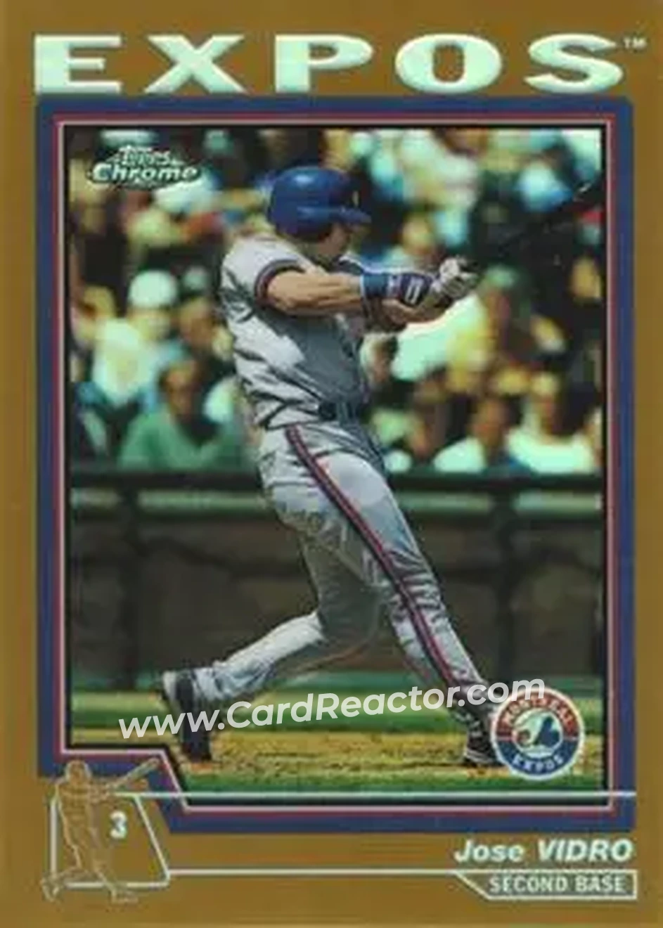 2004 Topps Chrome - Gold Refractors #90 - Jose Vidro - Montreal Expos - Front