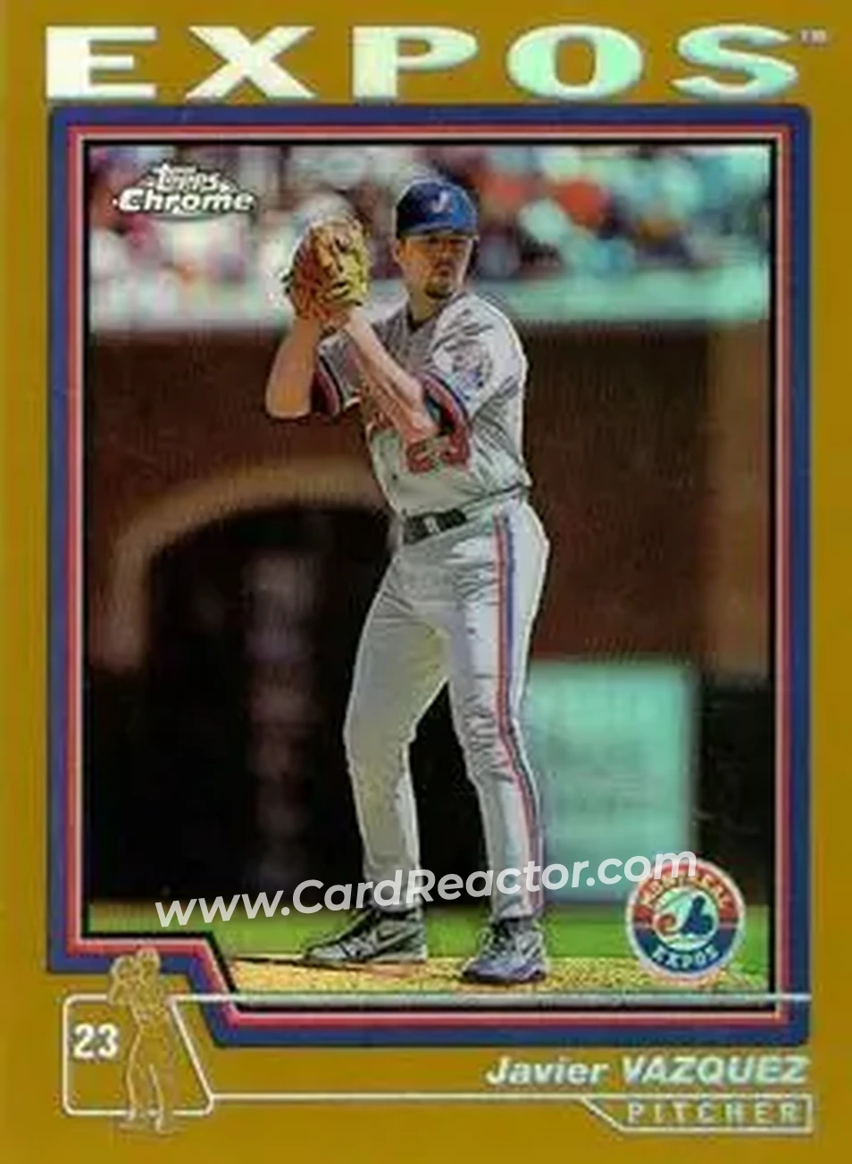 2004 Topps Chrome - Gold Refractors #93 - Javier Vazquez - Montreal Expos - Front