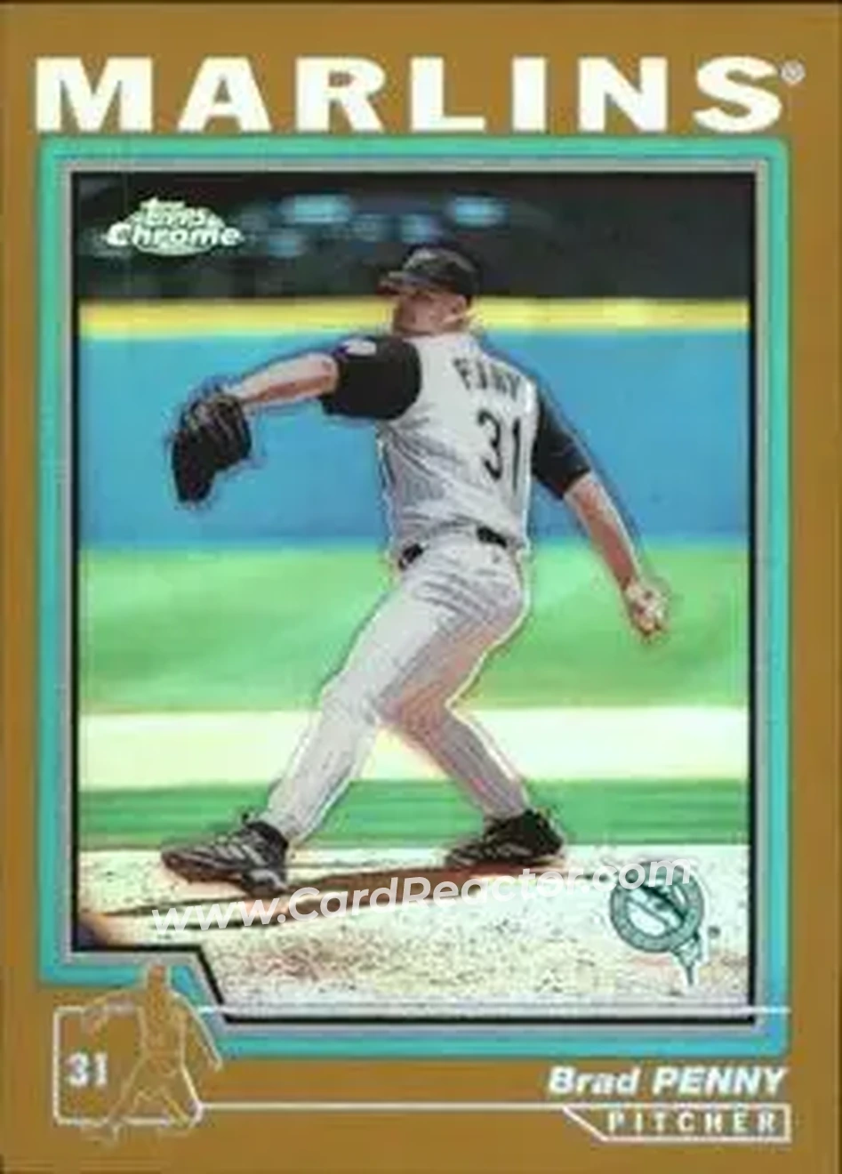 2004 Topps Chrome - Gold Refractors #101 - Brad Penny - Florida Marlins - Front