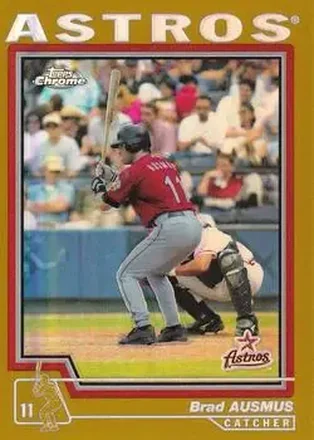2004 Topps Chrome - Gold Refractors #102 - Brad Ausmus - Houston Astros