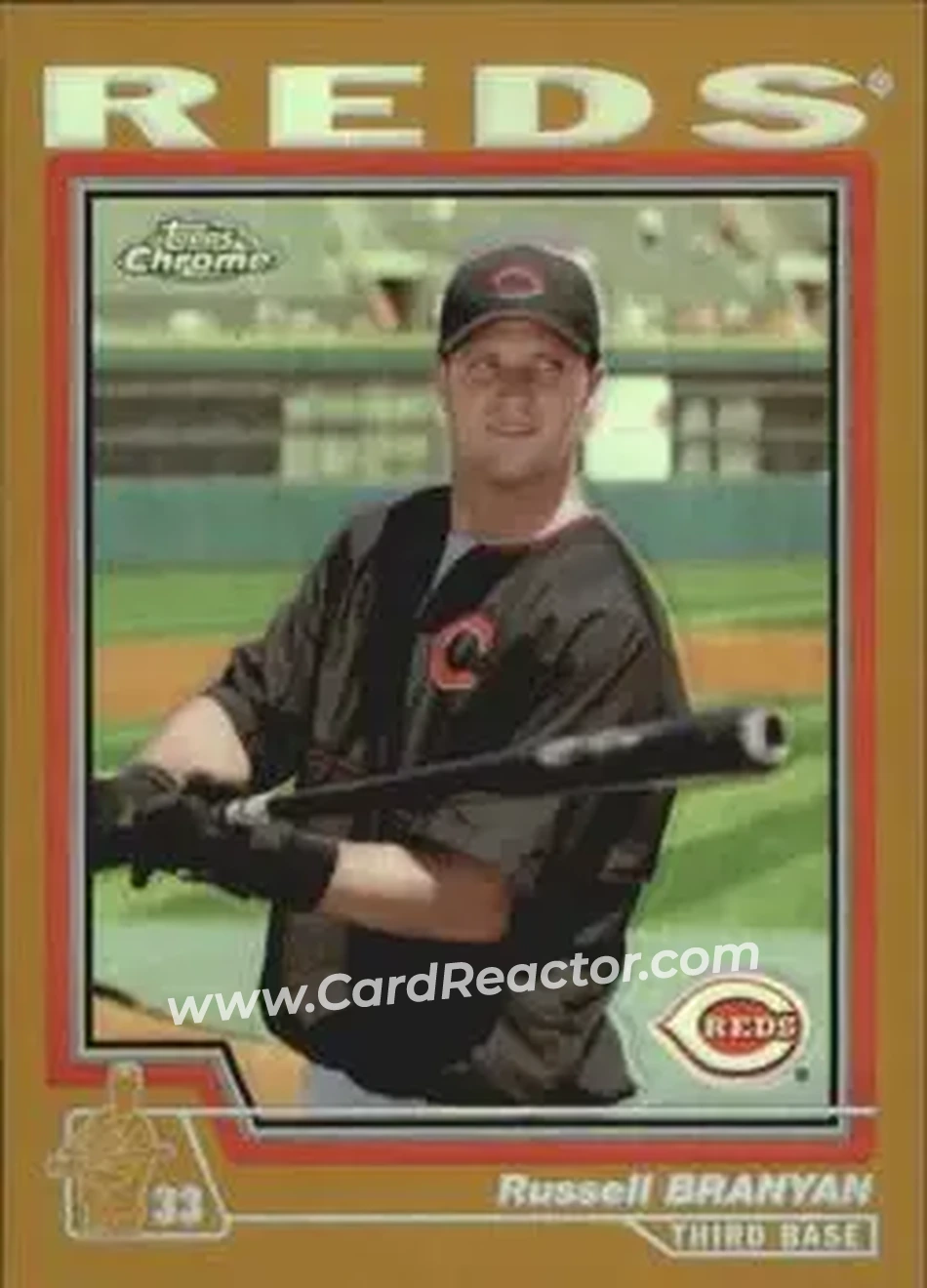 2004 Topps Chrome - Gold Refractors #109 - Russell Branyan - Cincinnati Reds - Front