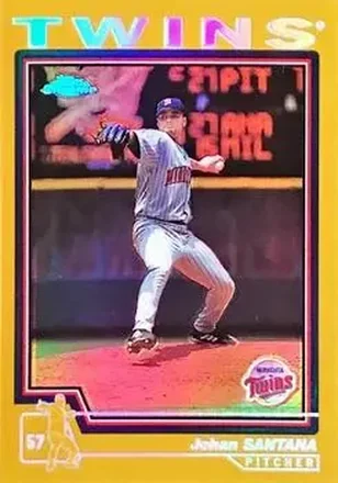 2004 Topps Chrome - Gold Refractors #115 - Johan Santana - Minnesota Twins