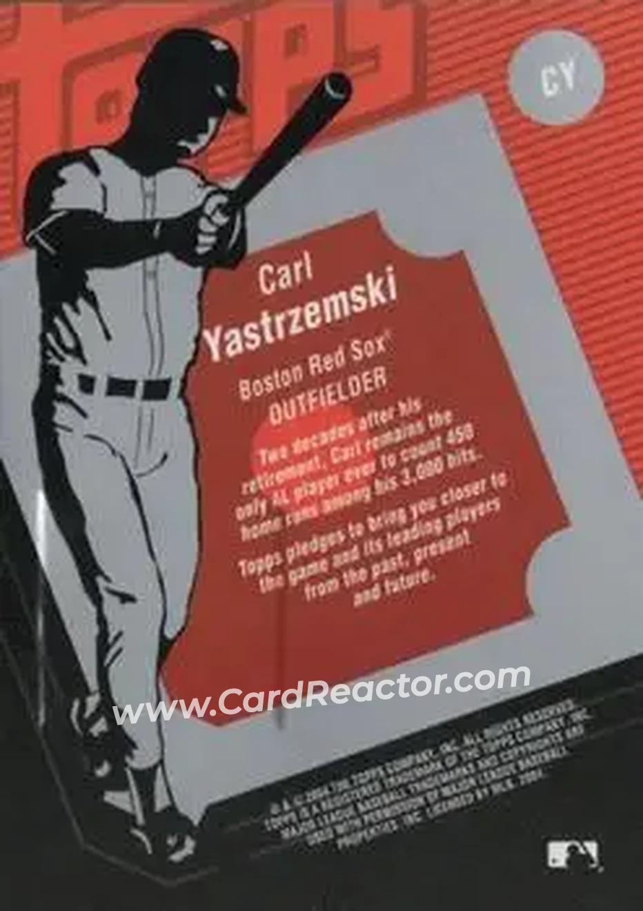 2004 Topps Clubhouse Collection #CY - Carl Yastrzemski - Boston Red Sox - Back