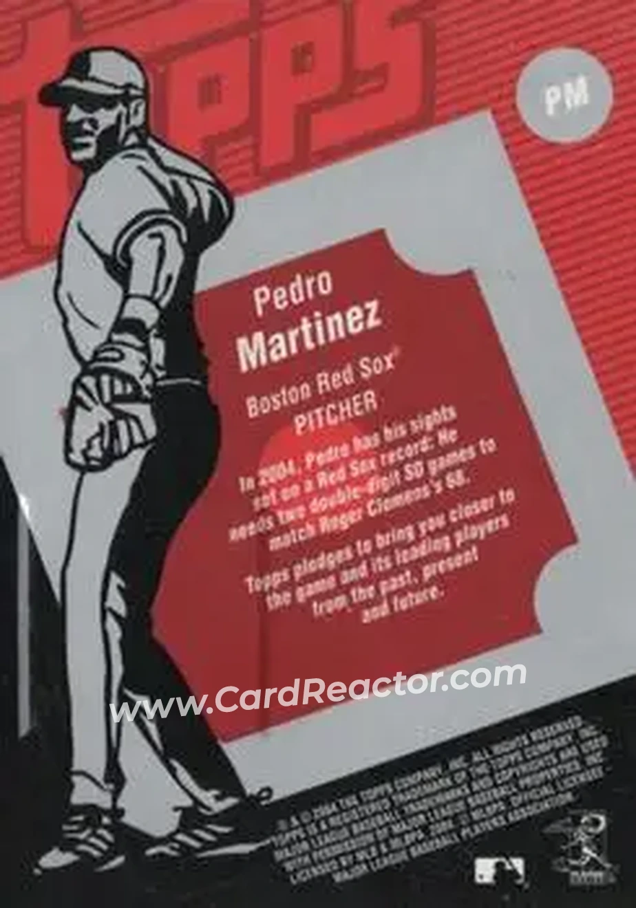 2004 Topps Clubhouse Collection #PM - Pedro Martinez - Boston Red Sox - Back