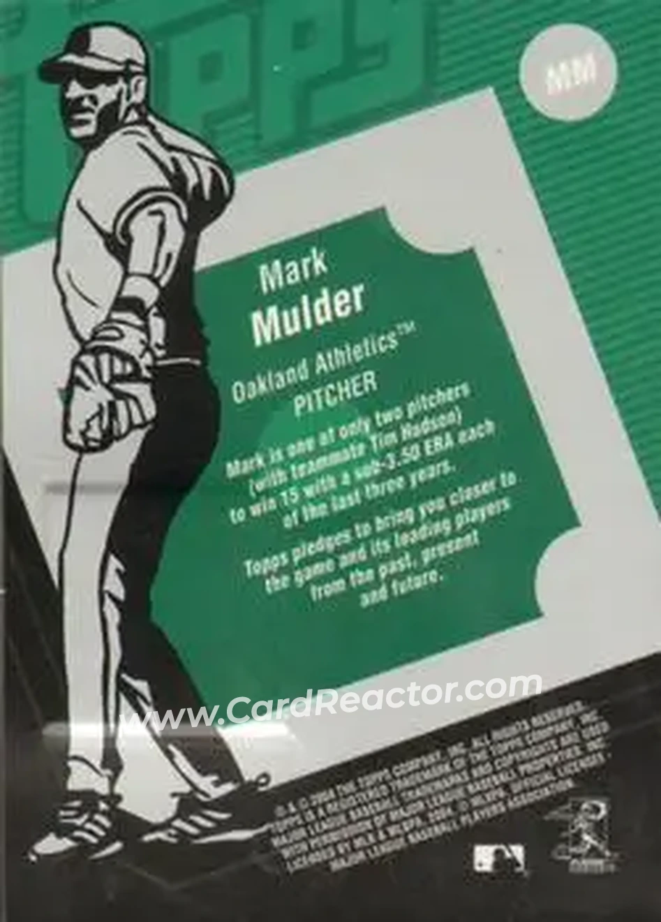 2004 Topps Clubhouse Collection #MM - Mark Mulder - Oakland Athletics - Back