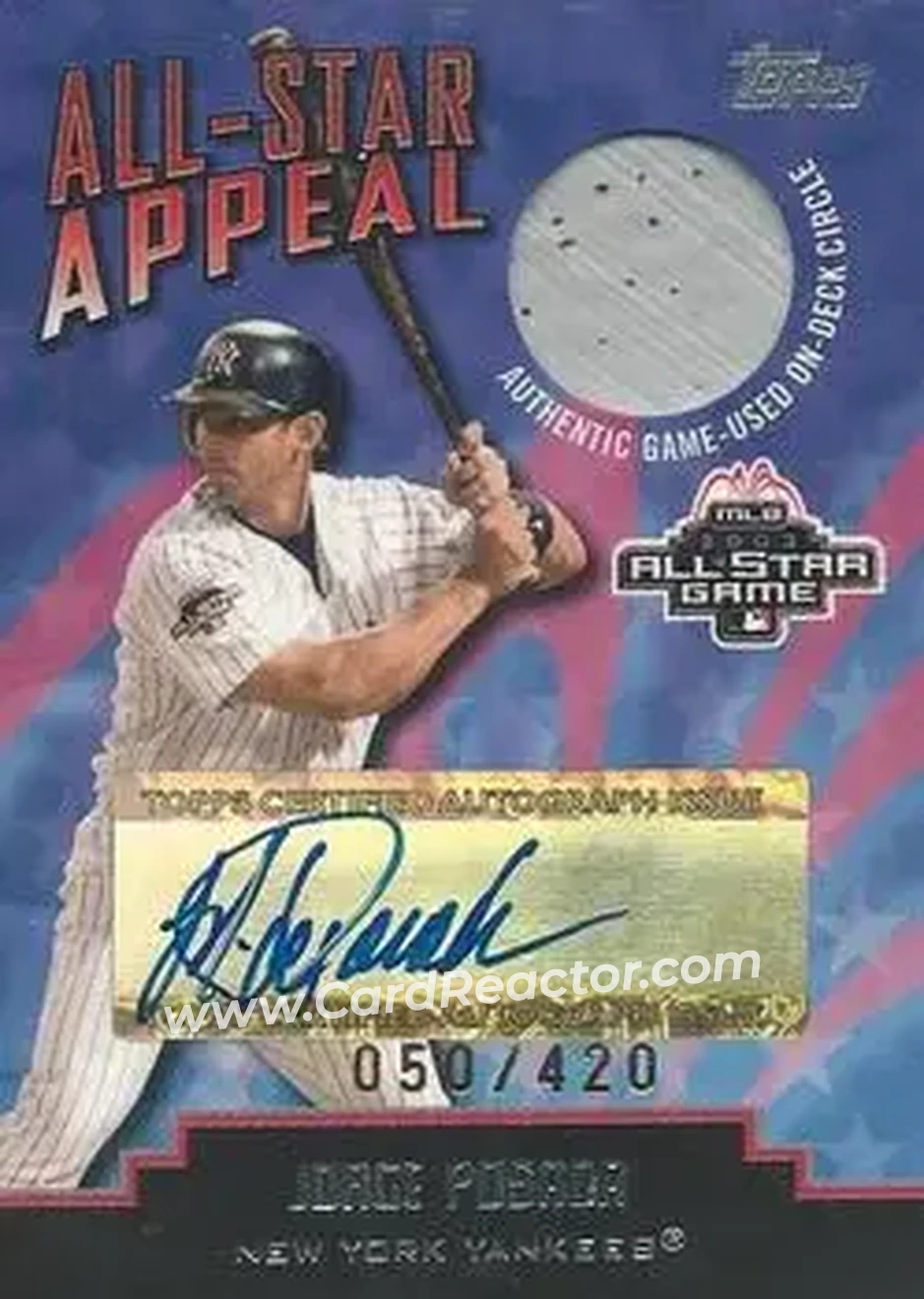 2004 Topps Clubhouse Collection - All-Star Appeal Relics Autographs On-Deck Circle #ASODA-JP - Jorge Posada - New York Yankees - Front