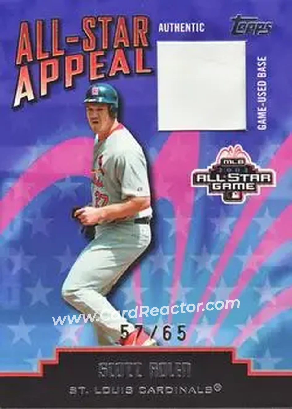2004 Topps Clubhouse Collection - All-Star Appeal Relics Base #ASBS-SR - Scott Rolen - St. Louis Cardinals - Front