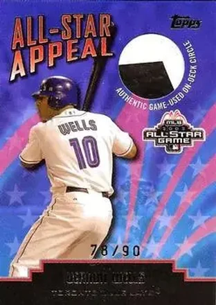 2004 Topps Clubhouse Collection - All-Star Appeal Relics On-Deck Circle #ASOD-VW - Vernon Wells - Toronto Blue Jays