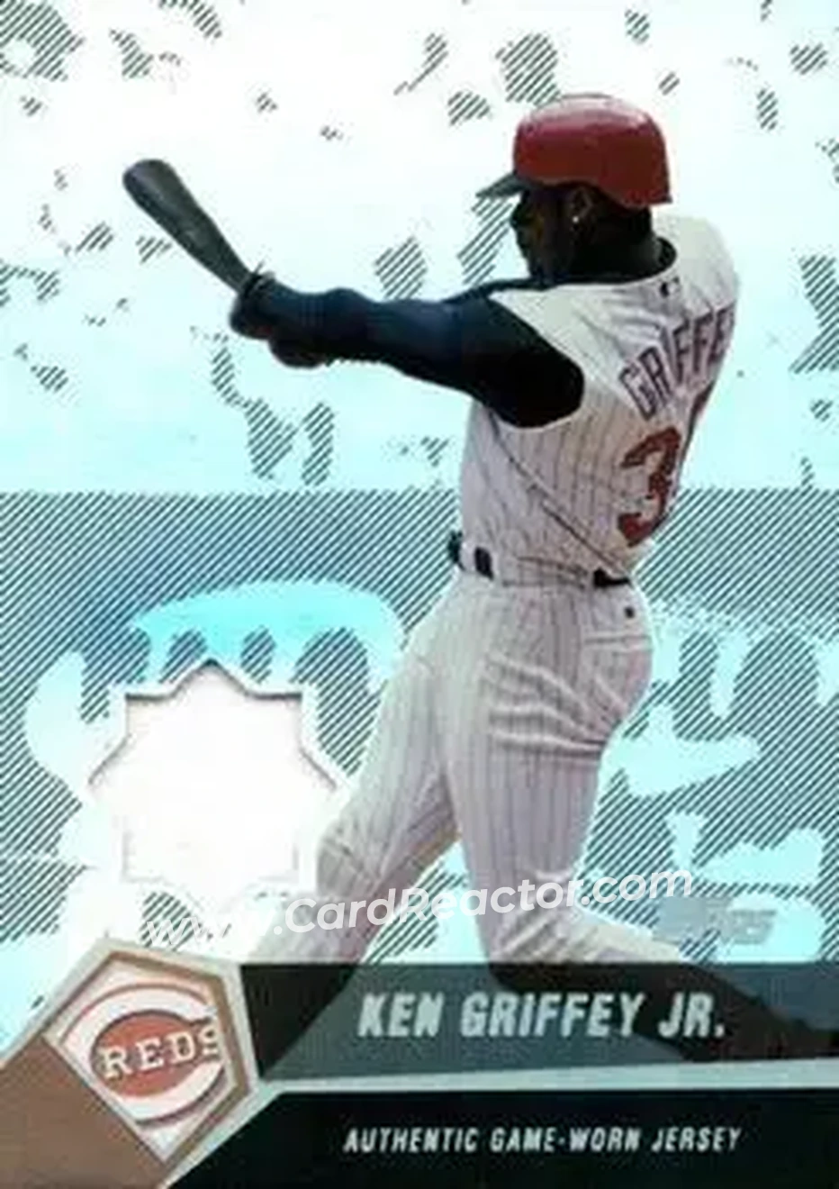2004 Topps Clubhouse Collection - Black Relics #KG - Ken Griffey Jr. - Cincinnati Reds - Front 2004 Topps Clubhouse Collection - Black Relics #KG - Ken Griffey Jr. - Cincinnati Reds - Front