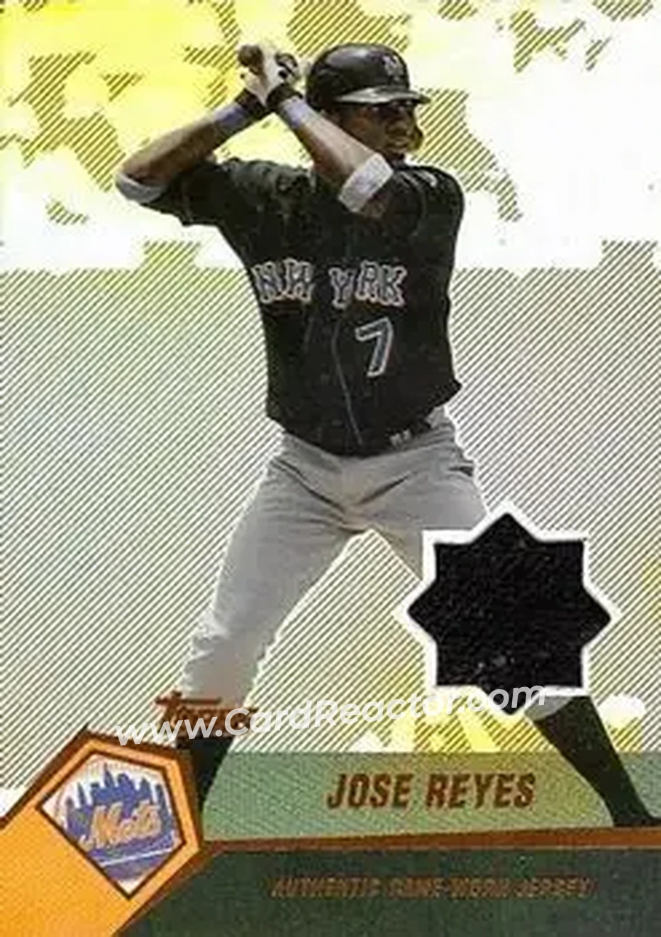 2004 Topps Clubhouse Collection - Copper Relics #JRE - Jose Reyes - New York Mets - Front 2004 Topps Clubhouse Collection - Copper Relics #JRE - Jose Reyes - New York Mets - Front