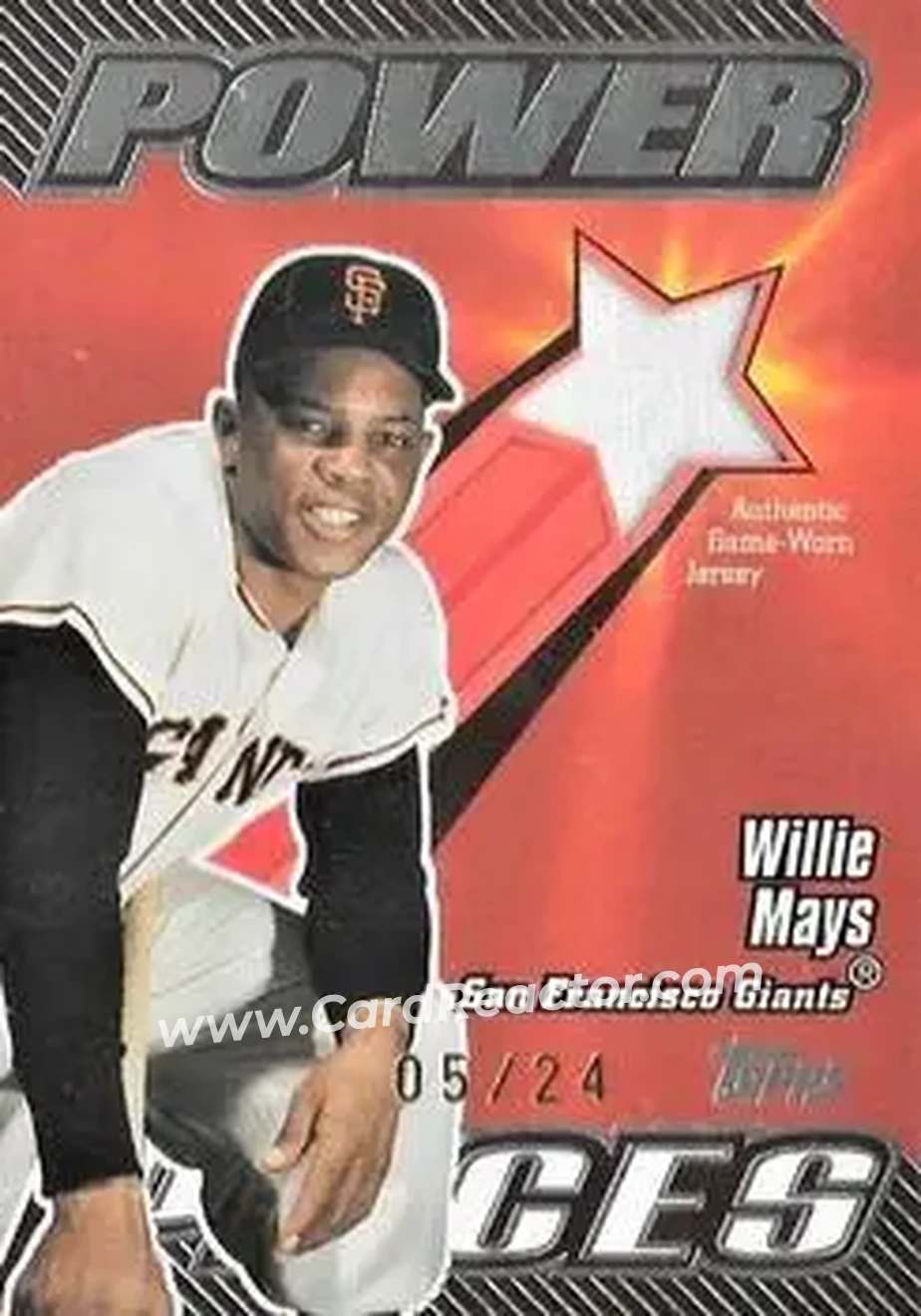 2004 Topps Clubhouse Collection - Power Pieces Relics #POP-WM - Willie Mays - San Francisco Giants - Front