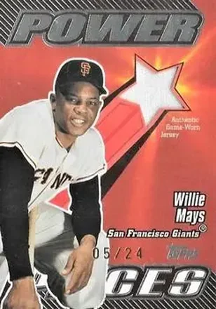 2004 Topps Clubhouse Collection - Power Pieces Relics #POP-WM - Willie Mays - San Francisco Giants