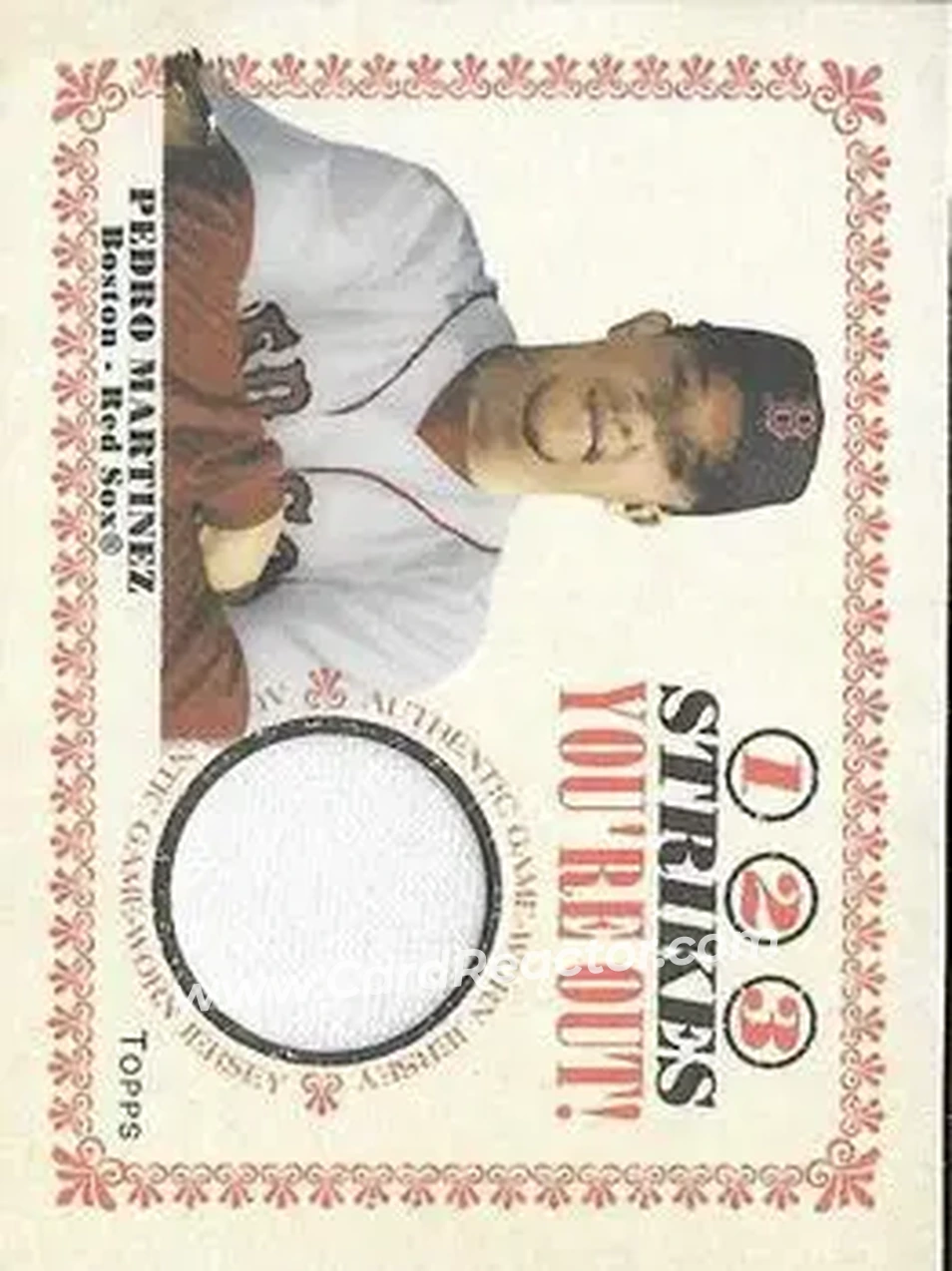 2004 Topps Cracker Jack - 1-2-3 Strikes You're Out Relics #SO-PM - Pedro Martinez - Boston Red Sox - Front