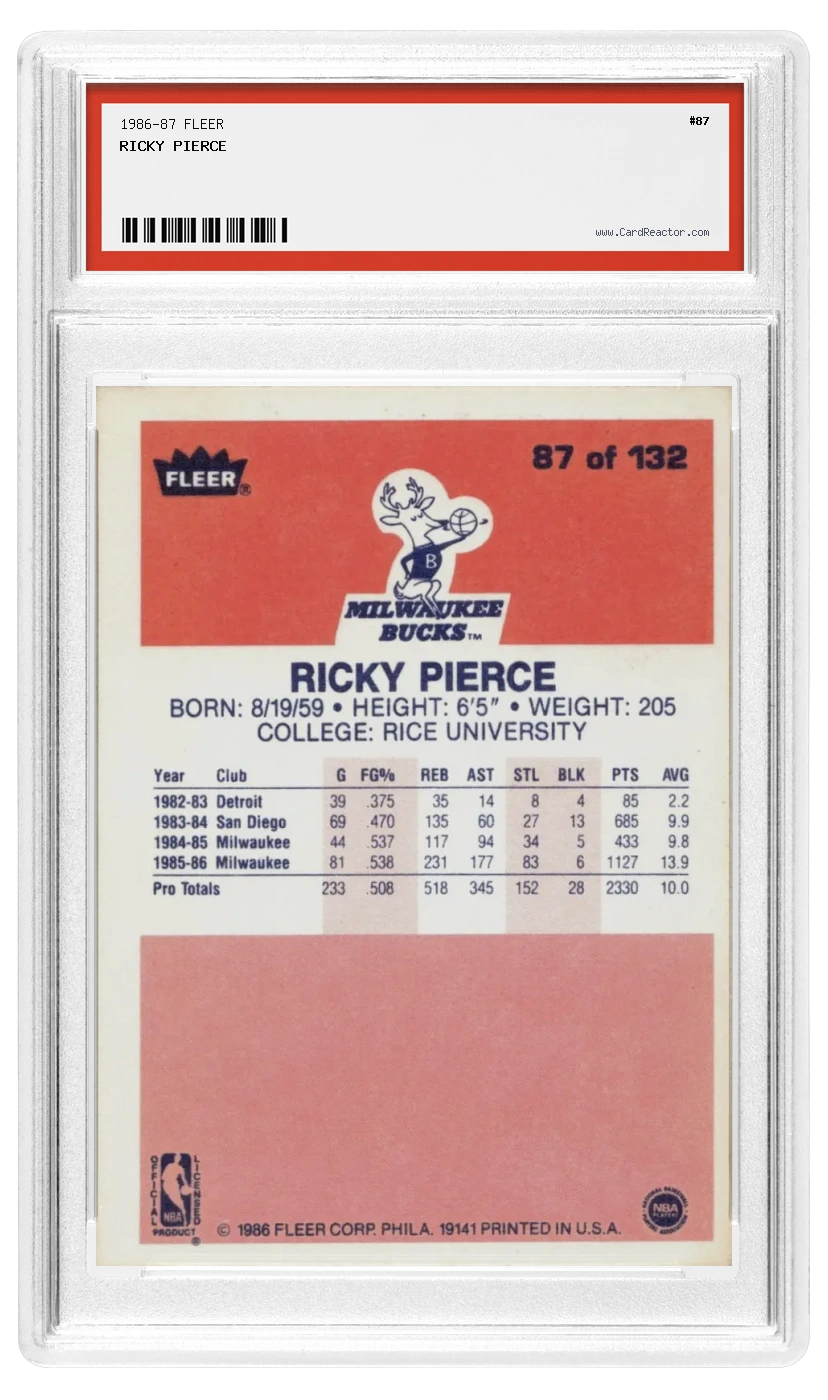 Ricky Pierce 裏面