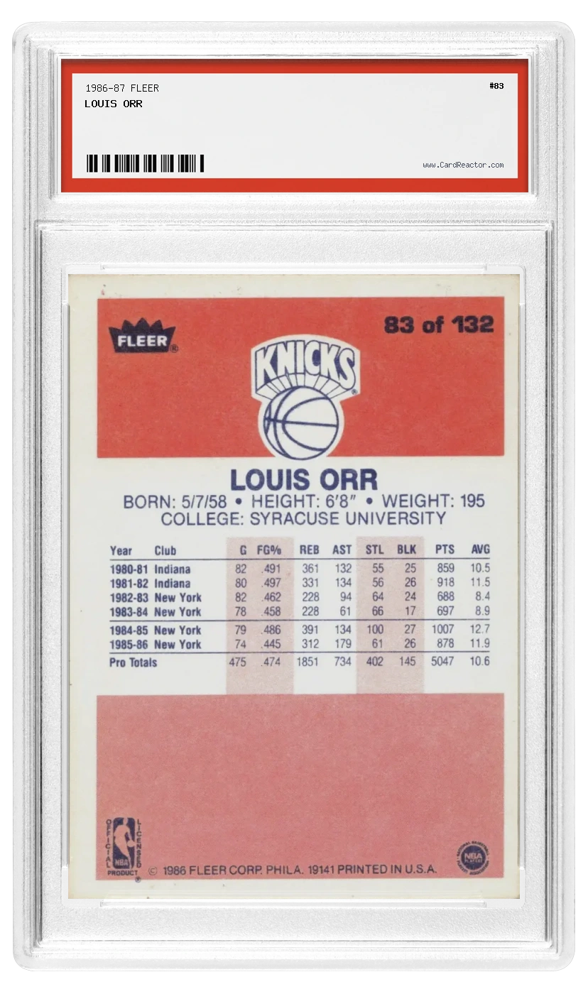 Louis Orr 뒷면