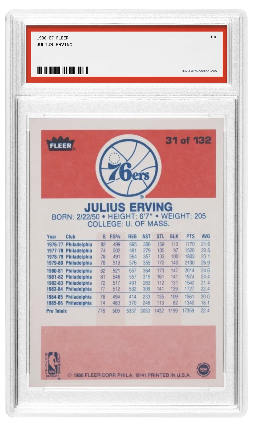Julius Erving Rückseite