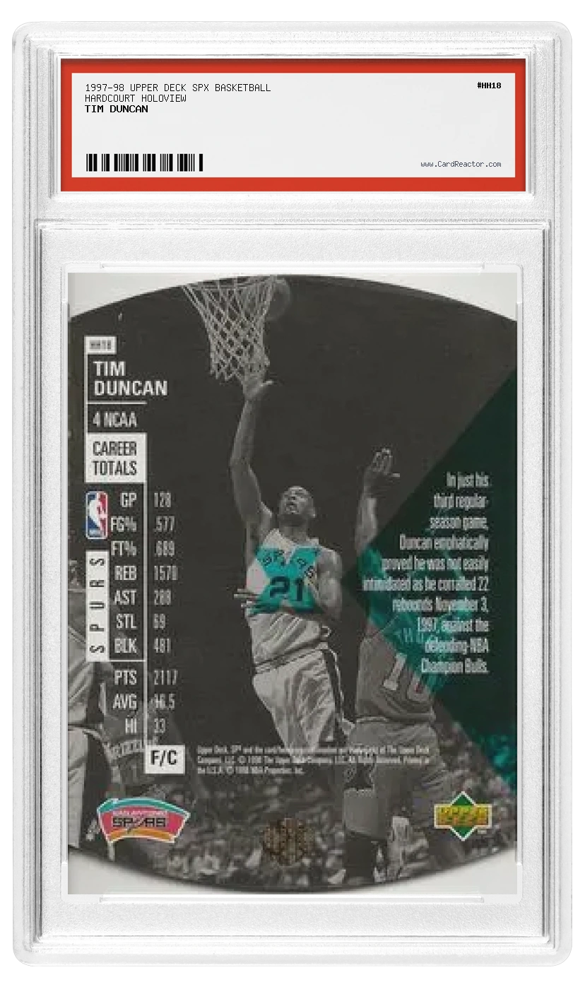 Verso de Tim Duncan
